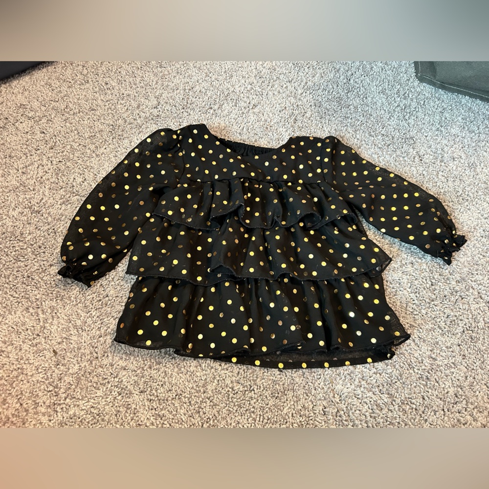 Healthtex Black and Gold Polka Dot Shirt
